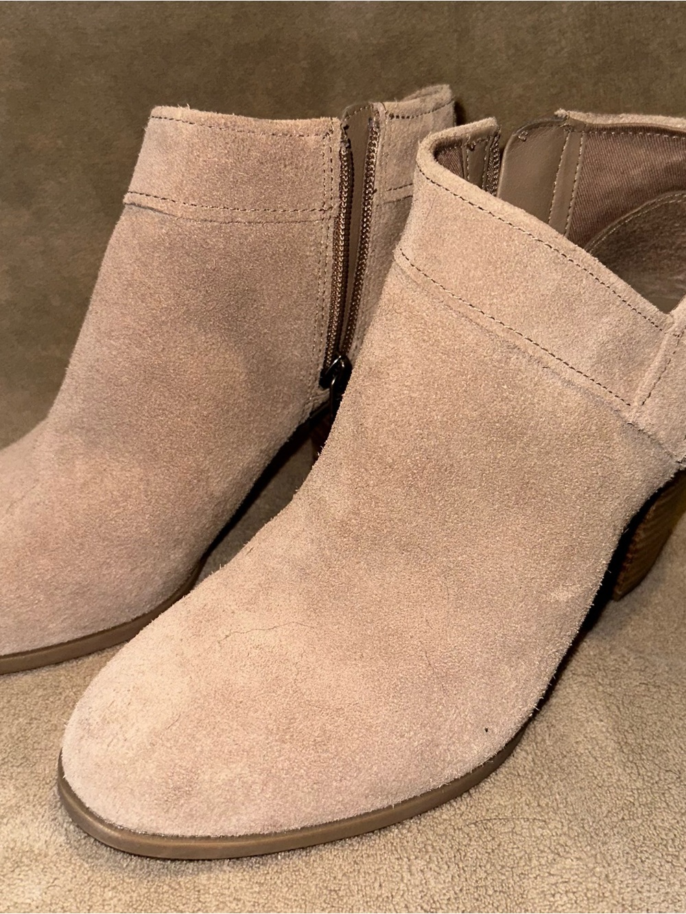 Koolaburra Suede Ankle Booties in Taupe